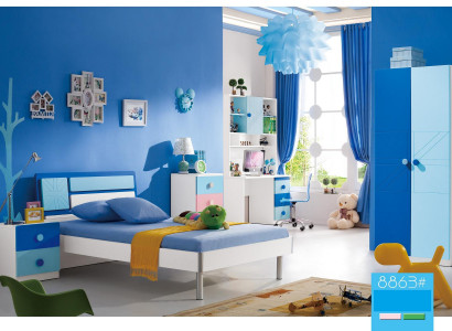 Kinderzimmer Set Bett Kleiderschrank Modernes Jugend Schlaf Zimmer Neu 4tlg.Set